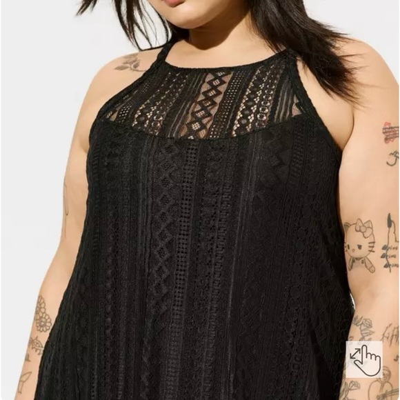 NWT Torrid Mini‎ Geo Lace Cami Trapeze Dress - Picture 3 of 10